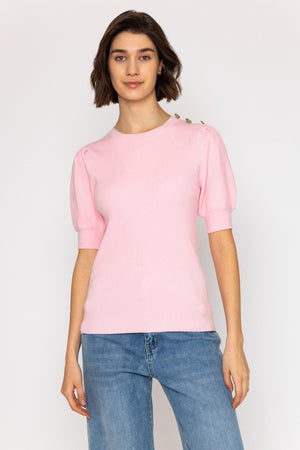 Carraig Donn 26Ss Heart Button Knit Pink