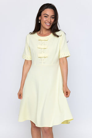 Yellow Heidi Knee Length Dress | Ladies Fashion