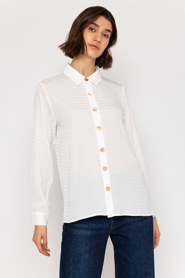 Carraig Donn 26Ss Jacquard Blouse White