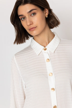 Carraig Donn 26Ss Jacquard Blouse White