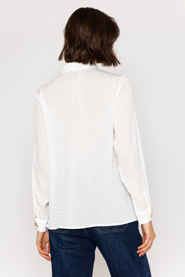 Carraig Donn 26Ss Jacquard Blouse White