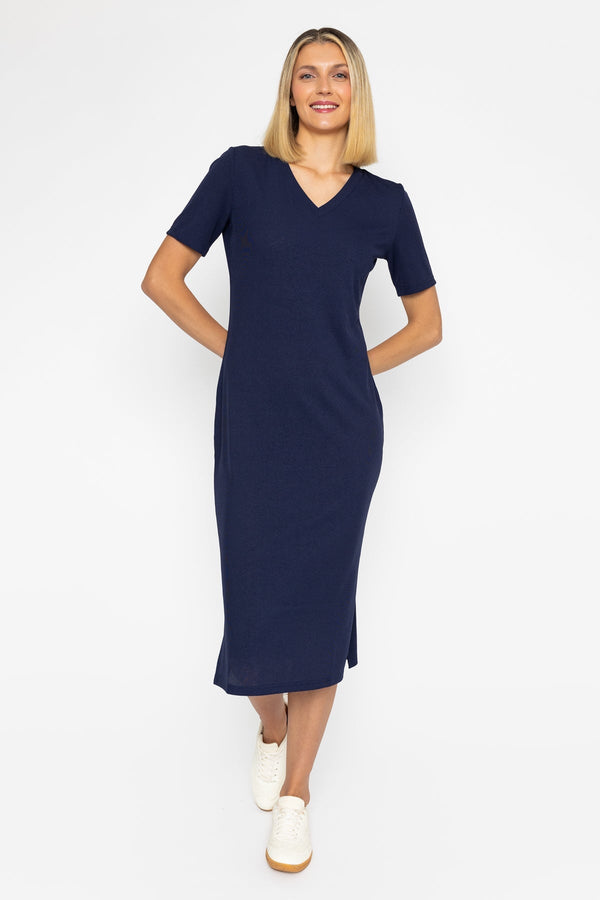 knee length dresses for ladies Navy Jersey T-Shirt Midi Dress | Ladies Dresses