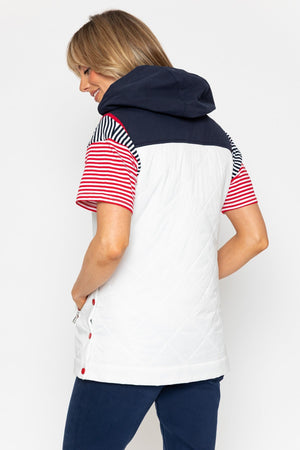 Carraig Donn 26Ss Long Line Gilet With Contrast Fabric