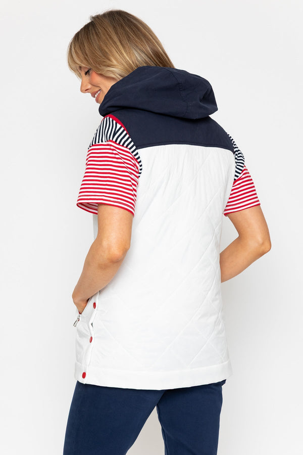 Carraig Donn 26Ss Long Line Gilet With Contrast Fabric