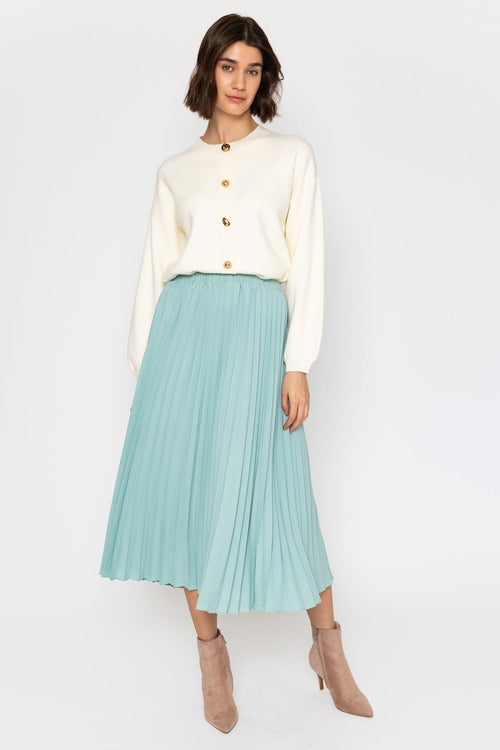 Mint Pleated Midi Skirt