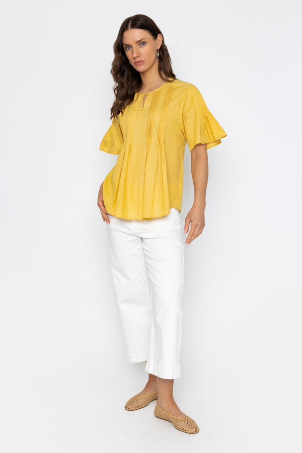 Carraig Donn 26Ss Pleated Short Sleeve Top