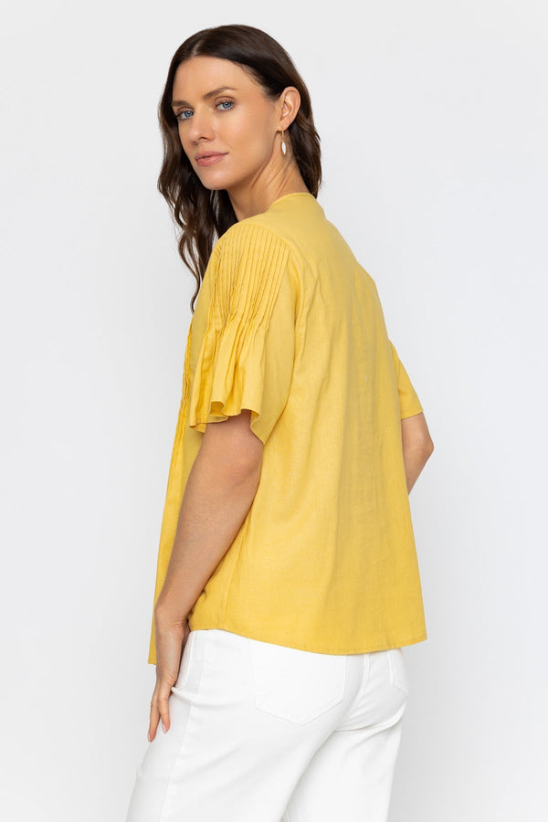 Carraig Donn 26Ss Pleated Short Sleeve Top