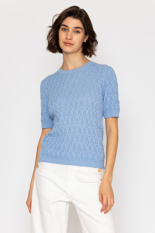 Carraig Donn 26Ss Pointelle Knit Blue