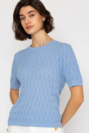 Carraig Donn 26Ss Pointelle Knit Blue