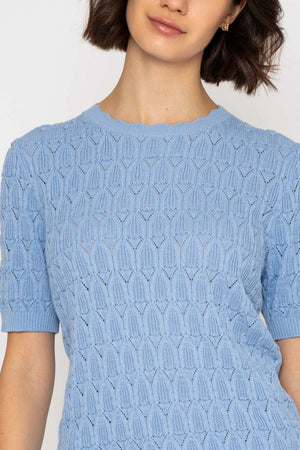 Carraig Donn 26Ss Pointelle Knit Blue