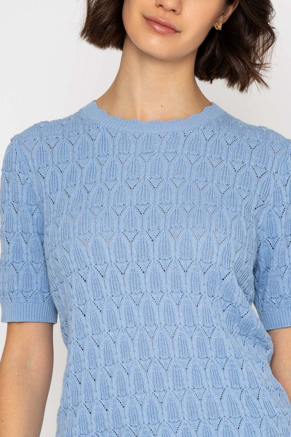 Carraig Donn 26Ss Pointelle Knit Blue