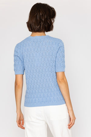 Carraig Donn 26Ss Pointelle Knit Blue