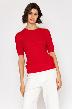 Carraig Donn 26Ss Pointelle Knit Red