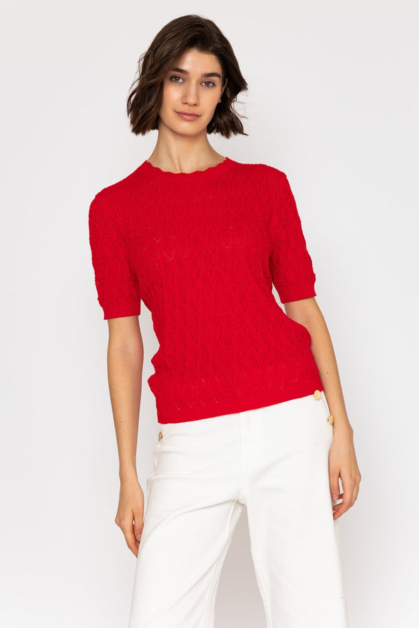 Carraig Donn 26Ss Pointelle Knit Red