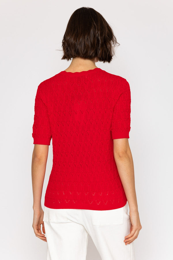 Carraig Donn 26Ss Pointelle Knit Red