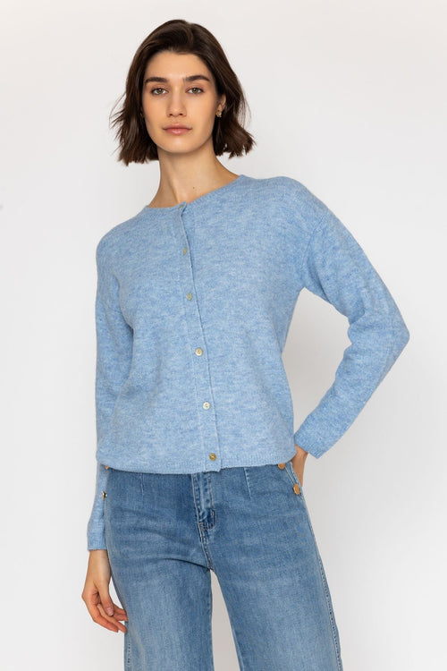 Blue Yarn Knit Cardigan