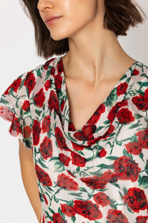 Carraig Donn 26Ss Rose Cowl Neck Top