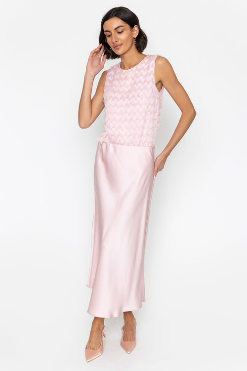 Carraig Donn 26Ss Satin Midi Skirt Pink