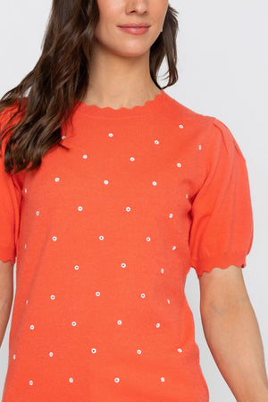 Carraig Donn 26Ss Scallop Edge Puff Short Sleeve Knit