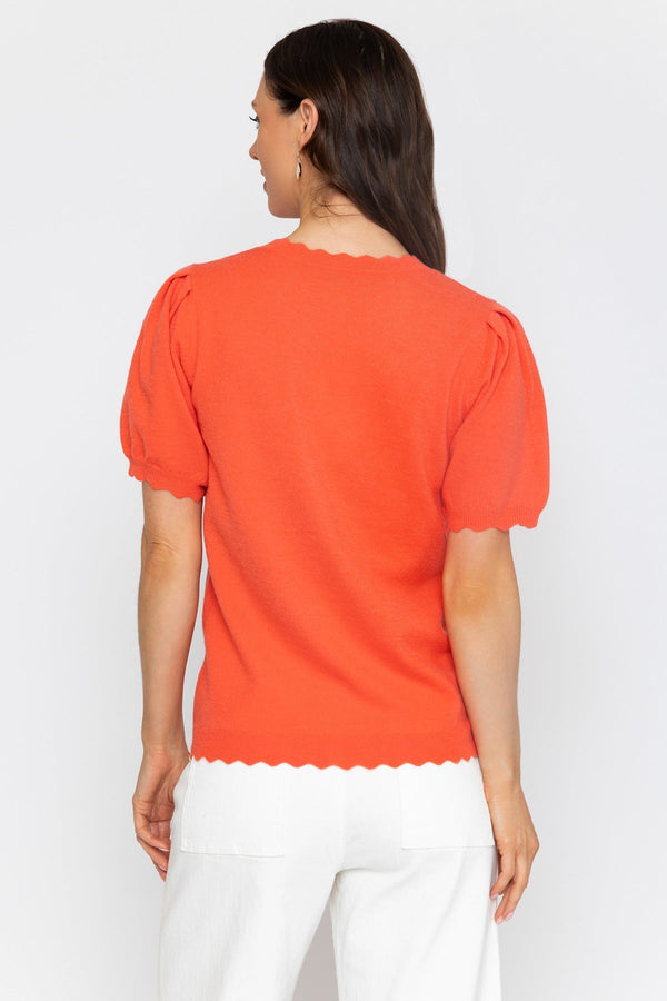 Carraig Donn 26Ss Scallop Edge Puff Short Sleeve Knit