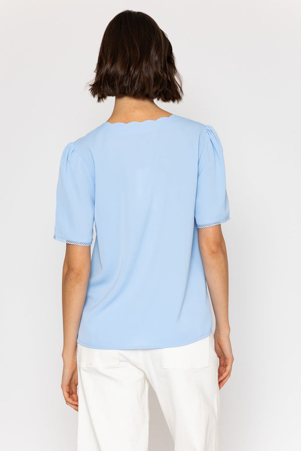 Carraig Donn 26Ss Scallop Neck Top Blue