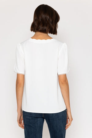 Carraig Donn 26Ss Scallop Neck Top White