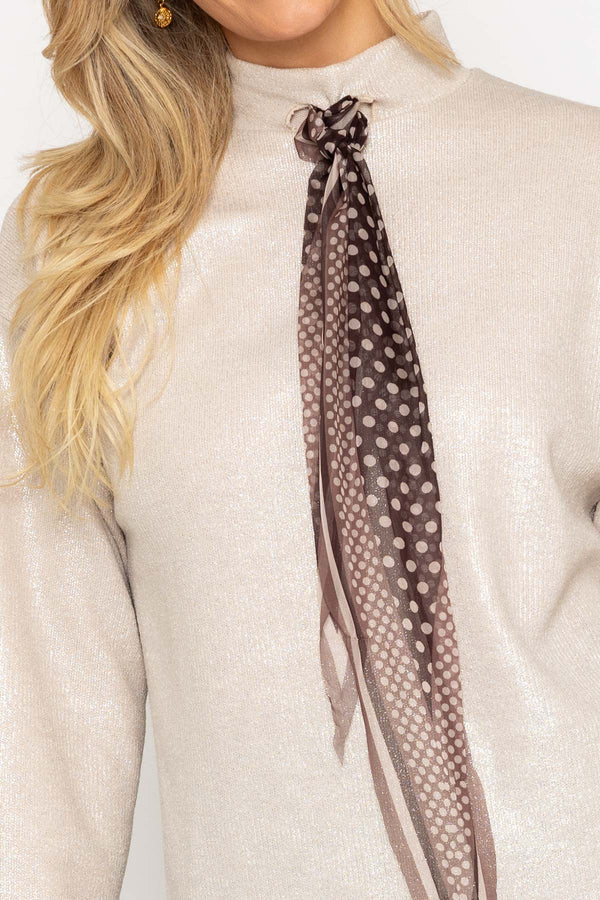 Carraig Donn 26Ss Scarf Detail Turtleneck Top