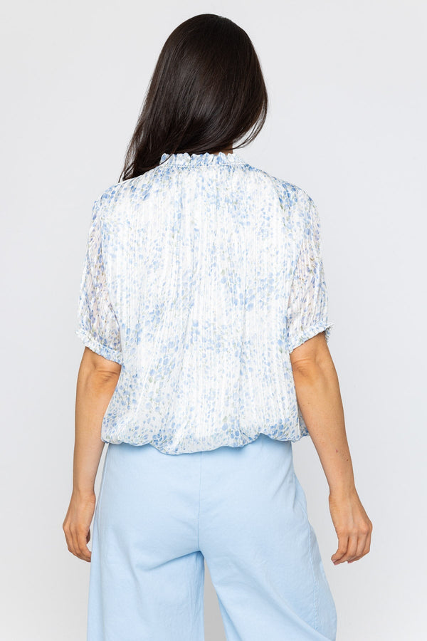 Carraig Donn 26Ss S/S Lurex Print High Neck Top