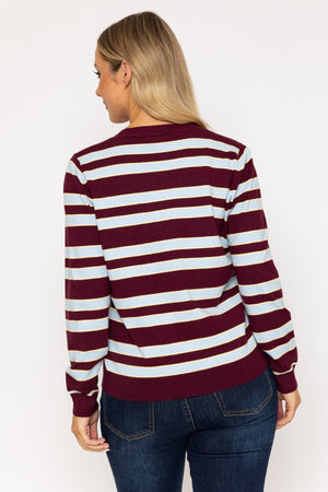 Carraig Donn 26Ss Stripe Button Cardi