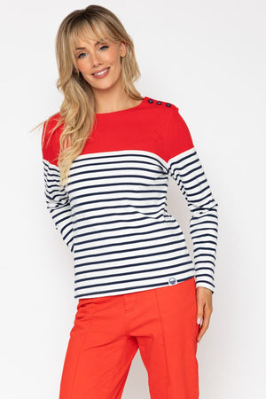 Carraig Donn 26Ss Stripe Colourblock Top