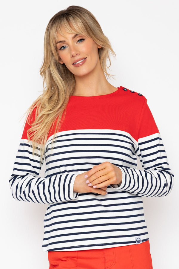 Carraig Donn 26Ss Stripe Colourblock Top