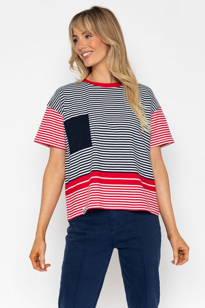 Carraig Donn 26Ss Stripe T Shirt With Pocket