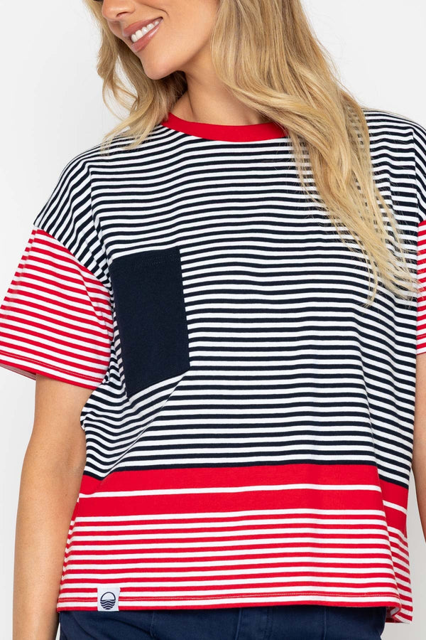 Carraig Donn 26Ss Stripe T Shirt With Pocket
