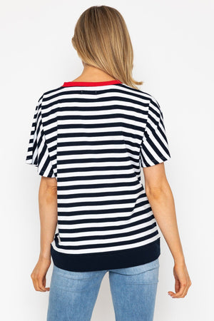 Carraig Donn 26Ss Tie Hem Stripe Top