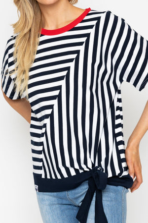 Carraig Donn 26Ss Tie Hem Stripe Top