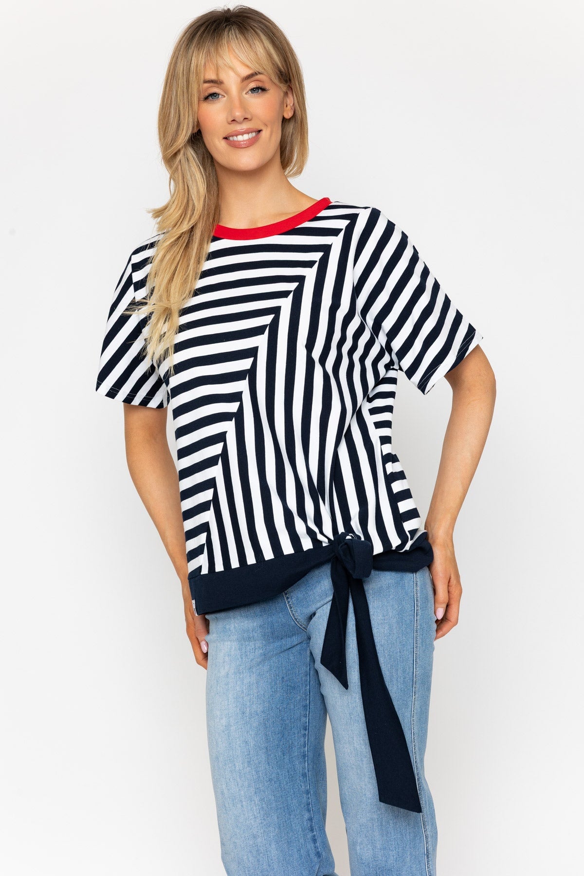 Tie Hem Stripe Top