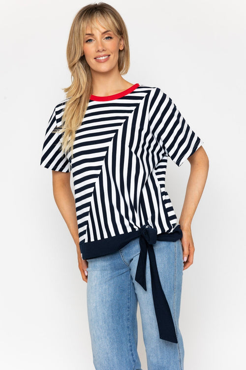 Tie Hem Stripe Top