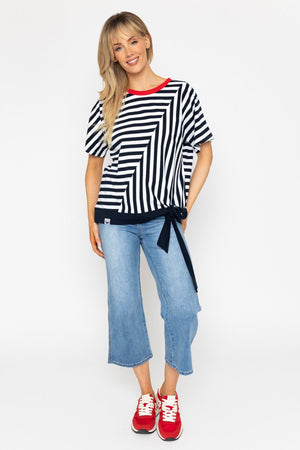 Carraig Donn 26Ss Tie Hem Stripe Top