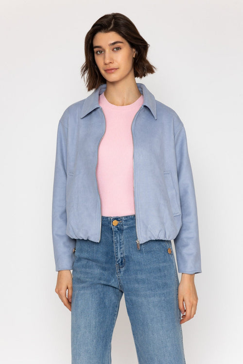 Blue Twill Bomber Jacket