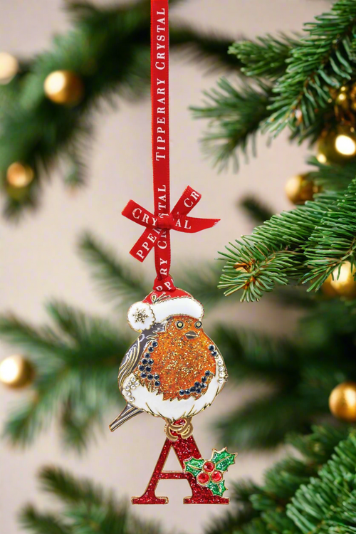 A Alphabet Robin Christmas Tree Decoration
