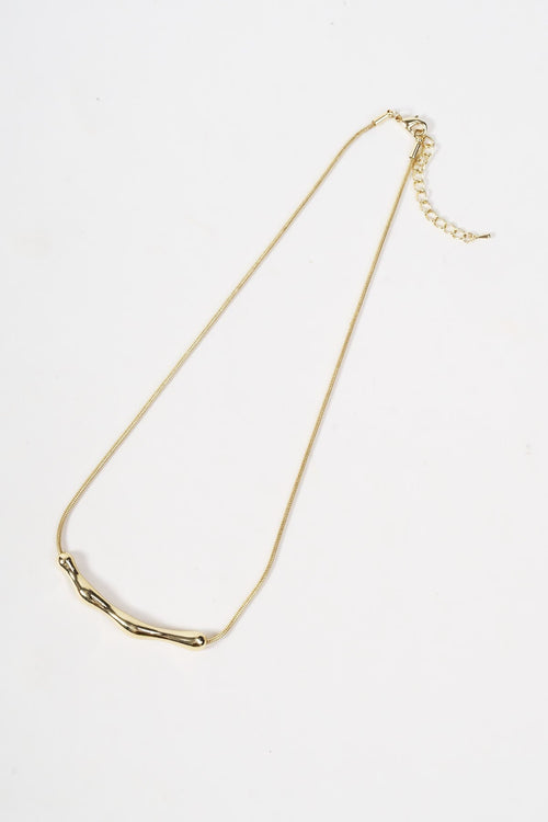 Abstract Gold Bar Necklace