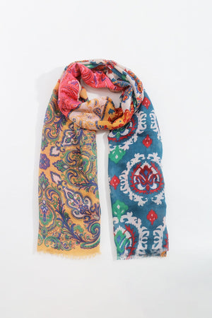 Abstract Paisley Scarf in Orange