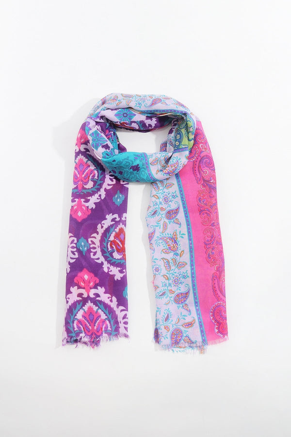 Carraig Donn Abstract Paisley Scarf in Pink