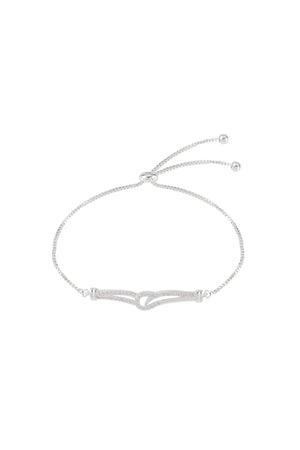 Carraig Donn Adjustable Silver Cubic Zirconia Slider Bracelet