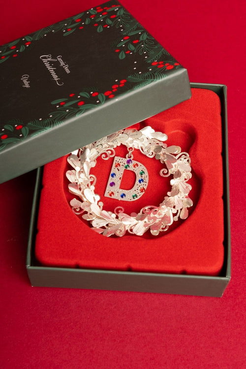 Alphabet Wreath D Christmas Tree Decoration