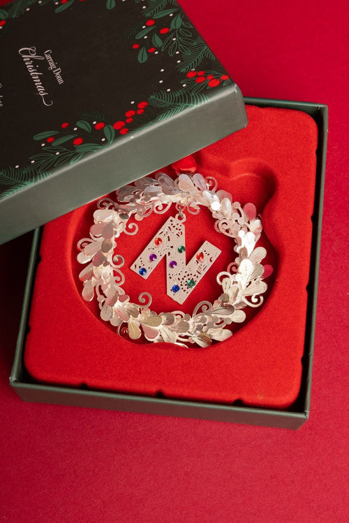 Alphabet Wreath N Christmas Tree Decoration