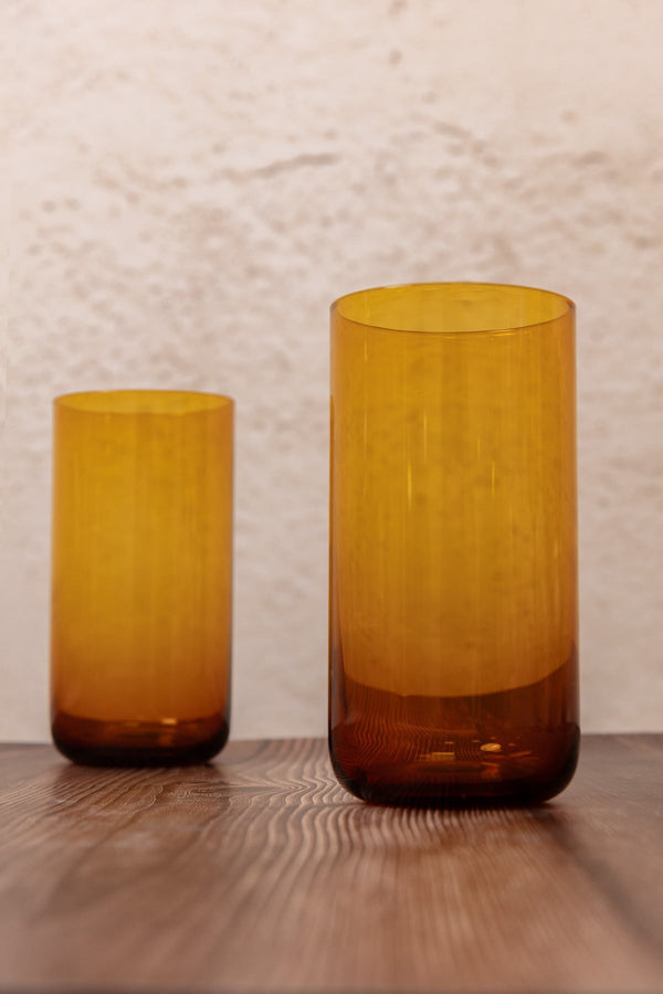 Amber Glass Hiball Set Of 2 Glasses Carraig Donn