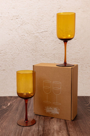 Amber Wine Glass Set Of 2