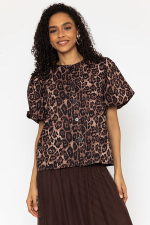 Carraig Donn Animal Printed Tara Short Sleeve Blouse