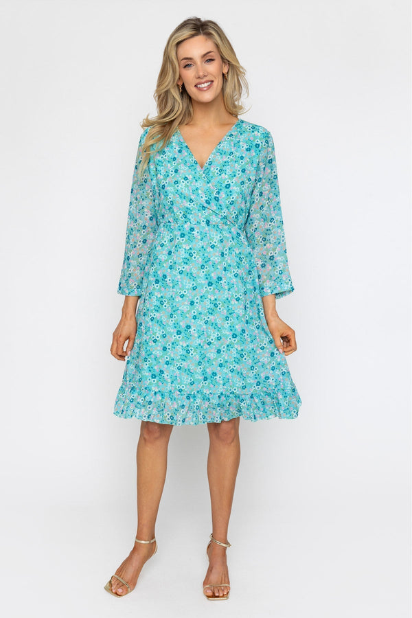Carraig Donn Aqua Roisin Knee Length Dress